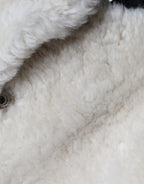 Burberry White WARRENFORD Shearling Leather Vest Coat Jacket Burberry