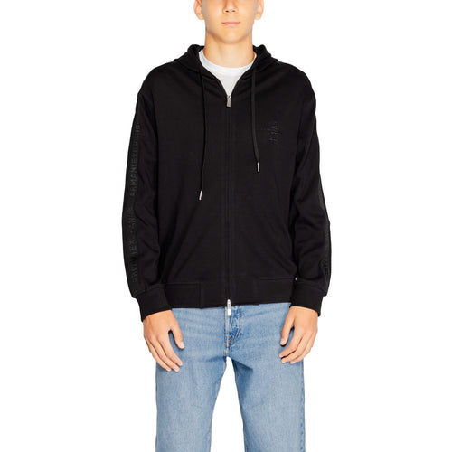 Armani Exchange Black Cotton Hoodie Armani Exchange