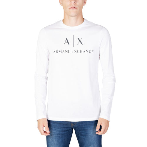 Armani Exchange White Cotton Long Sleeve T-Shirt Armani Exchange