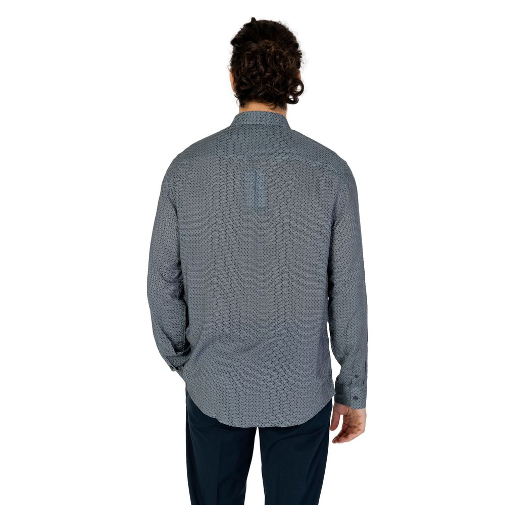 Armani Exchange Gray Viscose Pattern Shirt Armani Exchange