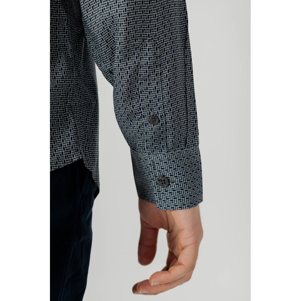 Armani Exchange Gray Viscose Pattern Shirt Armani Exchange