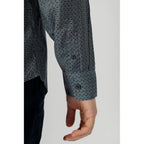 Armani Exchange Gray Viscose Pattern Shirt Armani Exchange