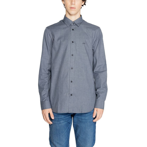 Armani Exchange Blue Cotton Dress Shirt Armani Exchange