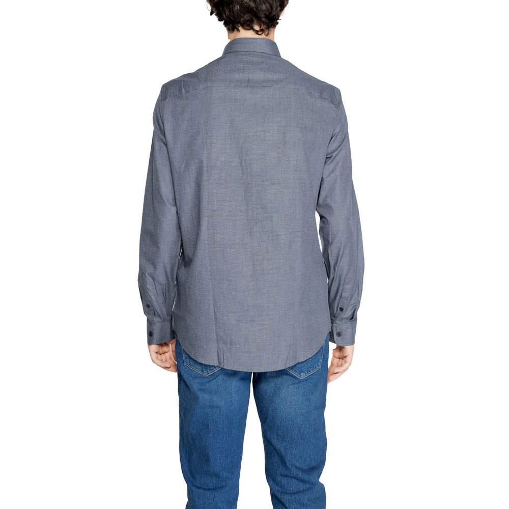 Armani Exchange Blue Cotton Dress Shirt Armani Exchange