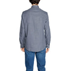 Armani Exchange Blue Cotton Dress Shirt Armani Exchange