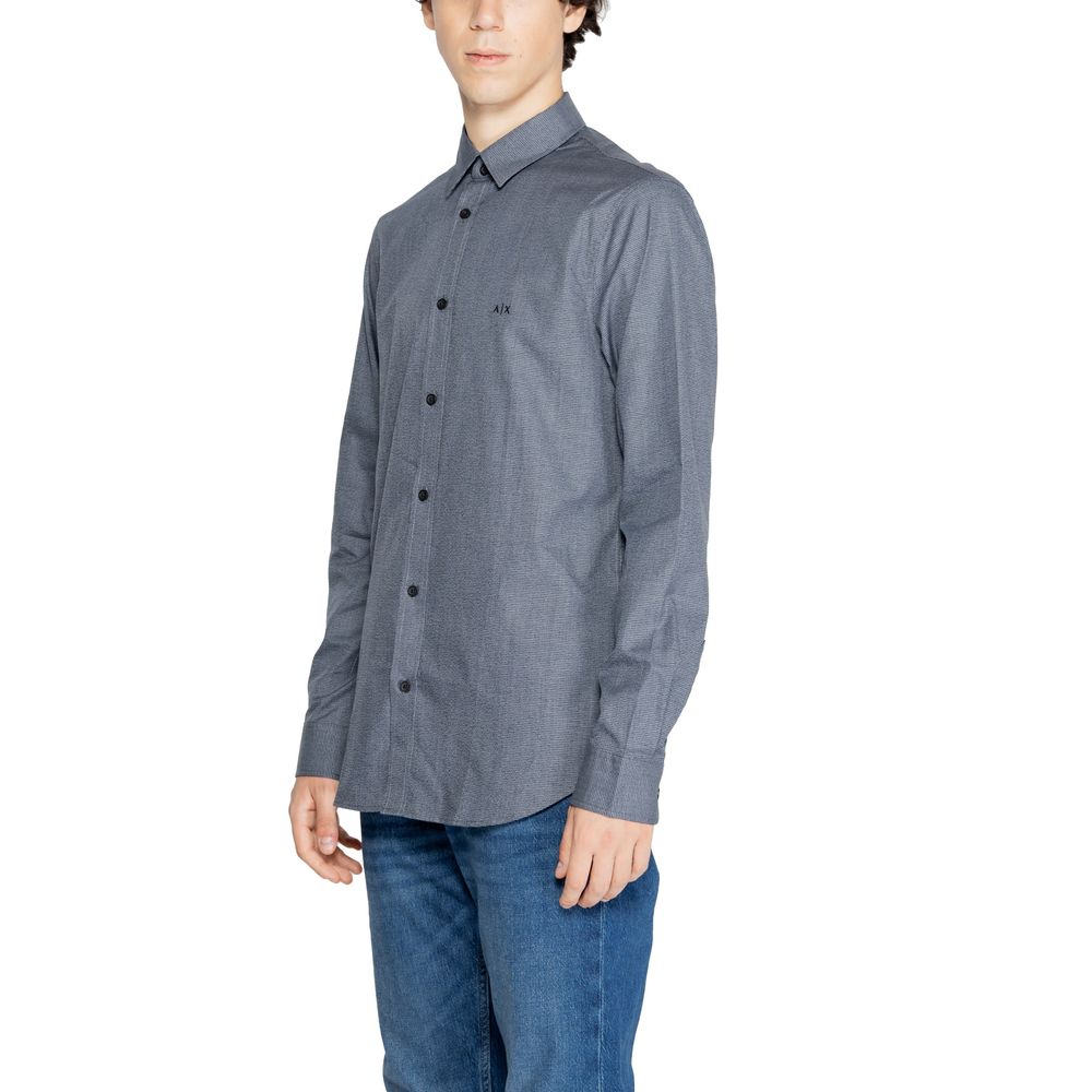 Armani Exchange Blue Cotton Dress Shirt Armani Exchange