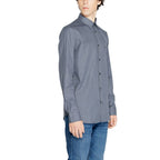 Armani Exchange Blue Cotton Dress Shirt Armani Exchange