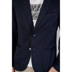 Armani Exchange Blue Viscose Blazer Armani Exchange