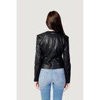 Armani Exchange Black Polyester Leather Jacket Armani Exchange