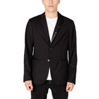 Armani Exchange Black Polyester Blazer Armani Exchange
