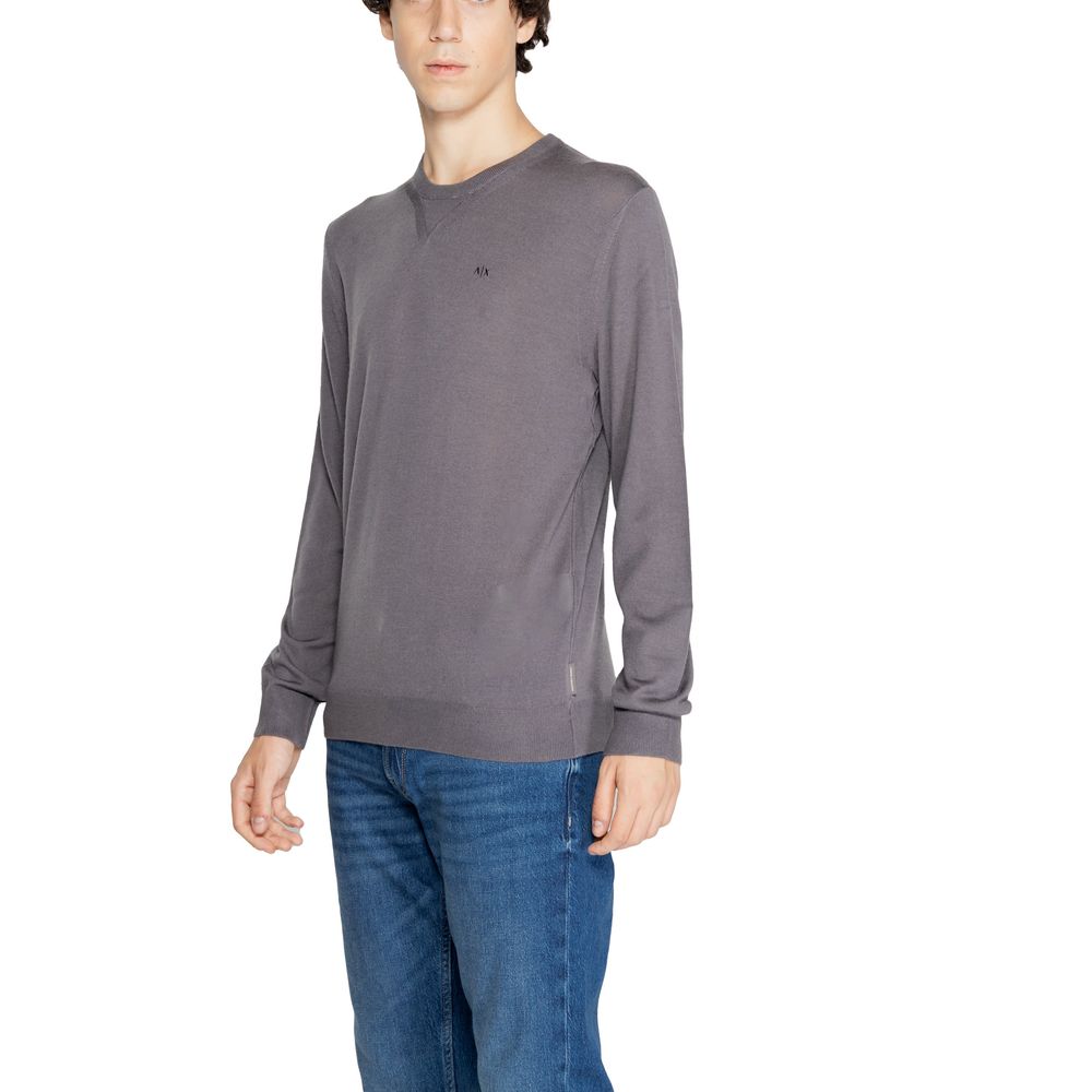 Armani Exchange Gray Wool Sweatshirt Armani Exchange