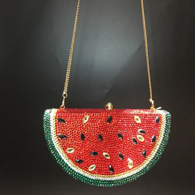 Watermelon Crystal Diamond Evening Bags Women Rhinestone Clutch Wallet Minaudiere Bag Bridal Wedding Bridal Handbag Purse eprolo