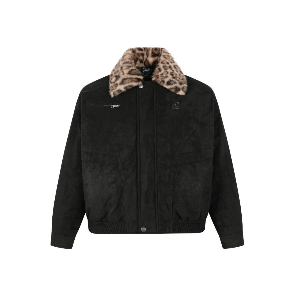 Leopard suede jacket with cotton jacket for men eprolo