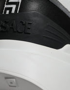 Versace Multicolor Canvas Quad Fabric Medusa Low Top Sneakers Shoes Versace