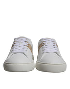 Versace White Brown Greca Print TPU Low Top Men Sneakers Shoes Versace