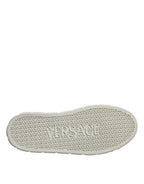 Versace White Brown Greca Print TPU Low Top Men Sneakers Shoes Versace
