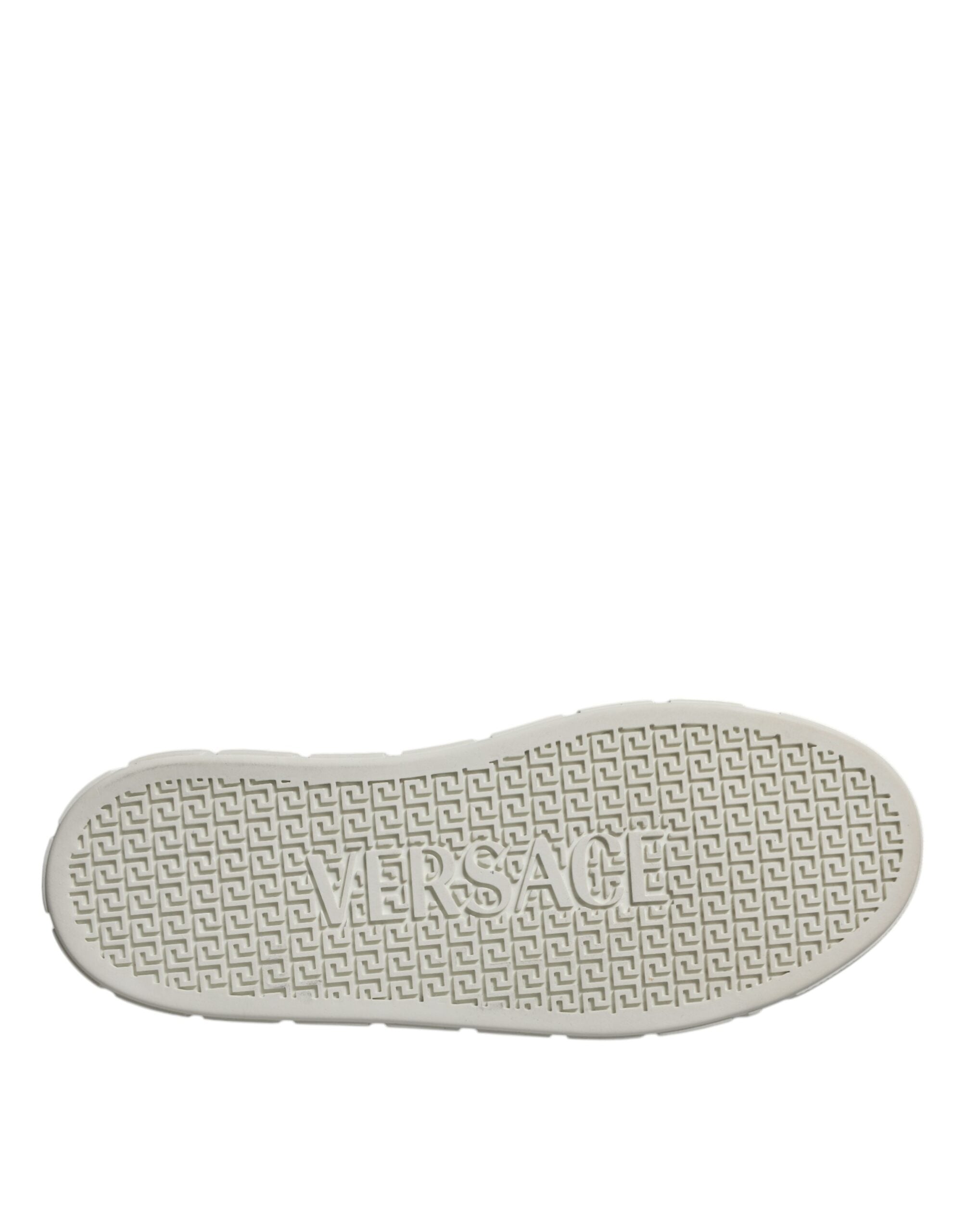 Versace White Brown Greca Print TPU Low Top Men Sneakers Shoes Versace