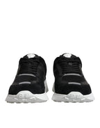 Versace Black Canvas Quad Fabric Medusa Low Top Sneaker Shoes Versace