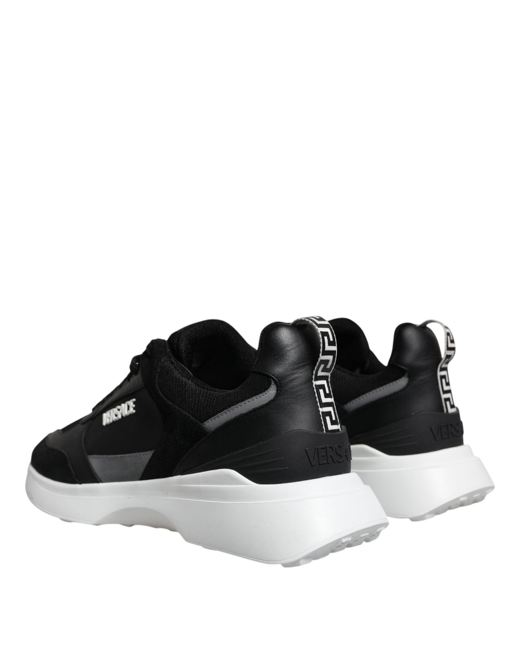 Versace Black Canvas Quad Fabric Medusa Low Top Sneaker Shoes Versace