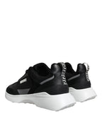 Versace Black Canvas Quad Fabric Medusa Low Top Sneaker Shoes Versace