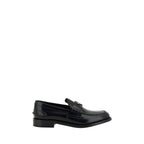Prada Black Leather Logo Loafers Prada
