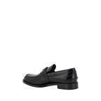 Prada Black Leather Logo Loafers Prada