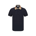 Burberry Blue Cotton Polo Shirt Burberry