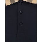 Burberry Blue Cotton Polo Shirt Burberry