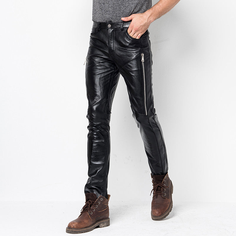 Leather Pants Men Winter Slim Korean Version VELORIA - Thread of Generations