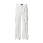 Heavyweight Multi-Pocket Tie-Dye Design Denim Trousers Straight Leg for Men and Women eprolo