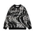 Letter embroidery loose round neck pullover knitted sweater for men eprolo