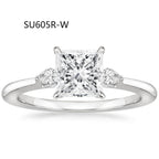 Fashion Luxury Three-Stone Diamond Ring 1 Carat Wedding Ring S925 Sterling Silver Plated 18K Gold Lab-Grown Diamond Ring for Women eprolo