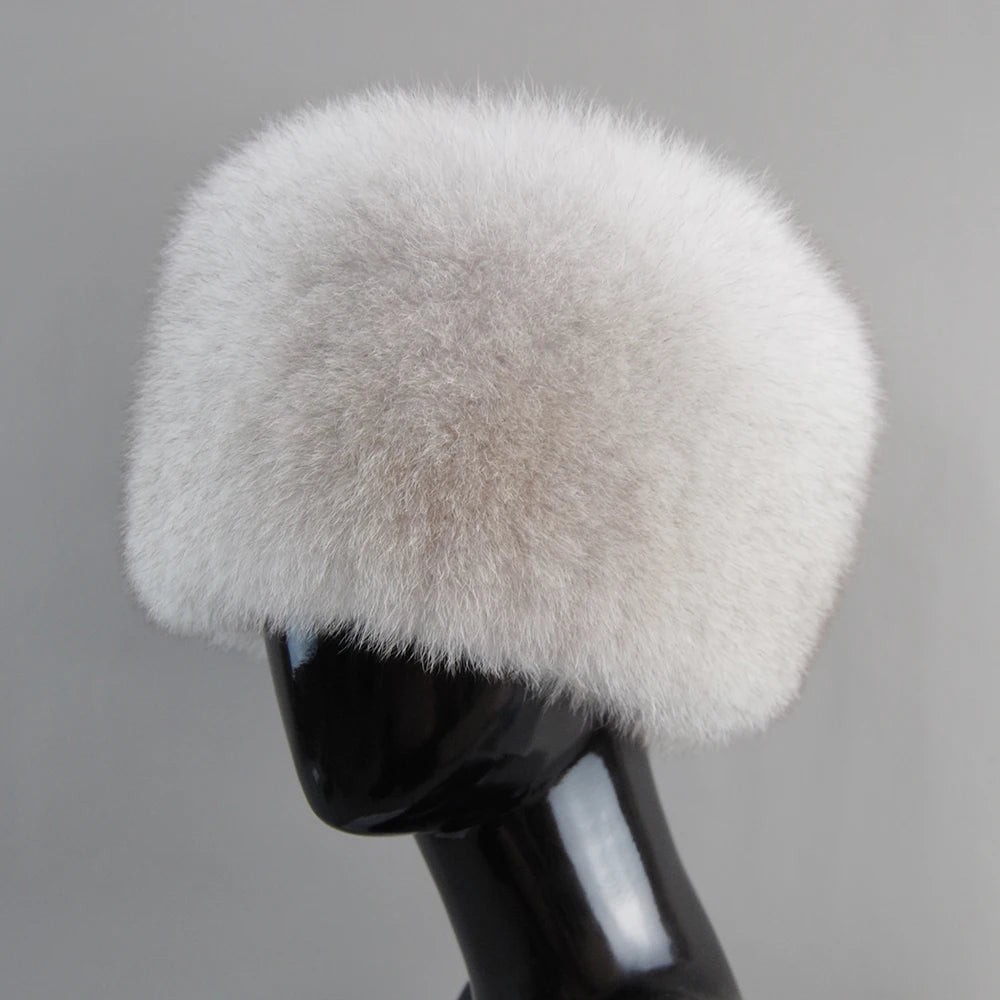 Fashion Real Fur Hats Winter Hats For Women Natural Fox Fur Beanies Real Fox Bomber Hat Fluffy Popular Russian Female Round Cap eprolo