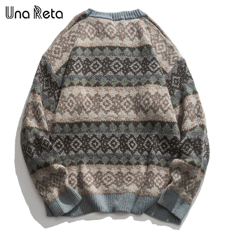 Una Reta Geometry Men's Sweater New Autumn Winter Hip Hop Sweater Men Streetwear Print Pullover Tops Harajuku Couple Sweater eprolo