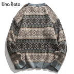 Una Reta Geometry Men's Sweater New Autumn Winter Hip Hop Sweater Men Streetwear Print Pullover Tops Harajuku Couple Sweater eprolo
