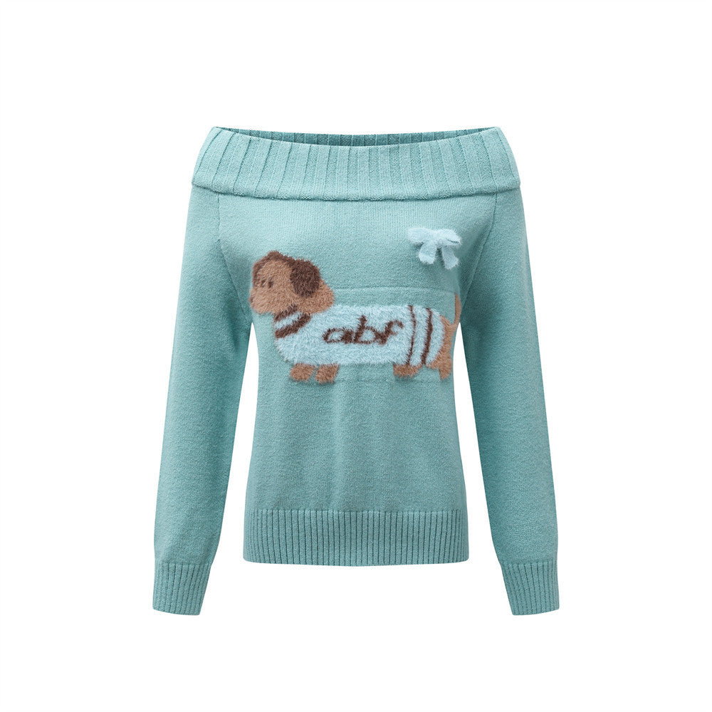 Off-Shoulder Sweater Women's Casual Spring Autumn Knitwear eprolo