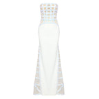 Mesh Tube Top Off Shoulder Sexy White Sequin Dress Design Slim Fit Mopping Evening Dress eprolo