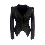 Jacket Women Faux Leather PU Jacket Winter Autumn Black Motorcycle Jacket Outerwear  Gothic Faux leather Coats Chaqueta eprolo