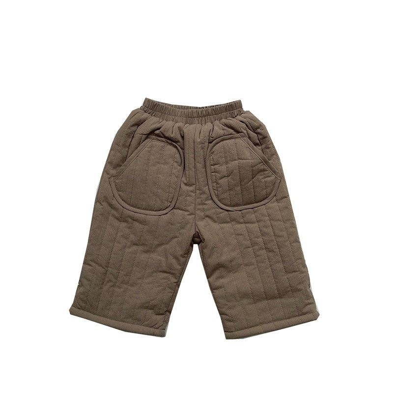 Wool Lined Vintage Cotton Cropped Straight Leg Pants LittleYogaSocks