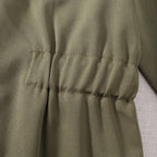 Toddler Boys Pilot Jumpsuit Army Green Long Sleeve Romper, Perfect For Birthday Party Outfits VELORIA - Thread of Generations
