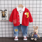Cartoon Coat Three-piece Set 1-3 Years Old 4 Children's Clothes LittleYogaSocks