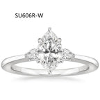 Fashion Luxury Three-Stone Diamond Ring 1 Carat Wedding Ring S925 Sterling Silver Plated 18K Gold Lab-Grown Diamond Ring for Women eprolo