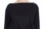 Versace Jeans Black Modal Silk Shift Knee Dress Versace Jeans