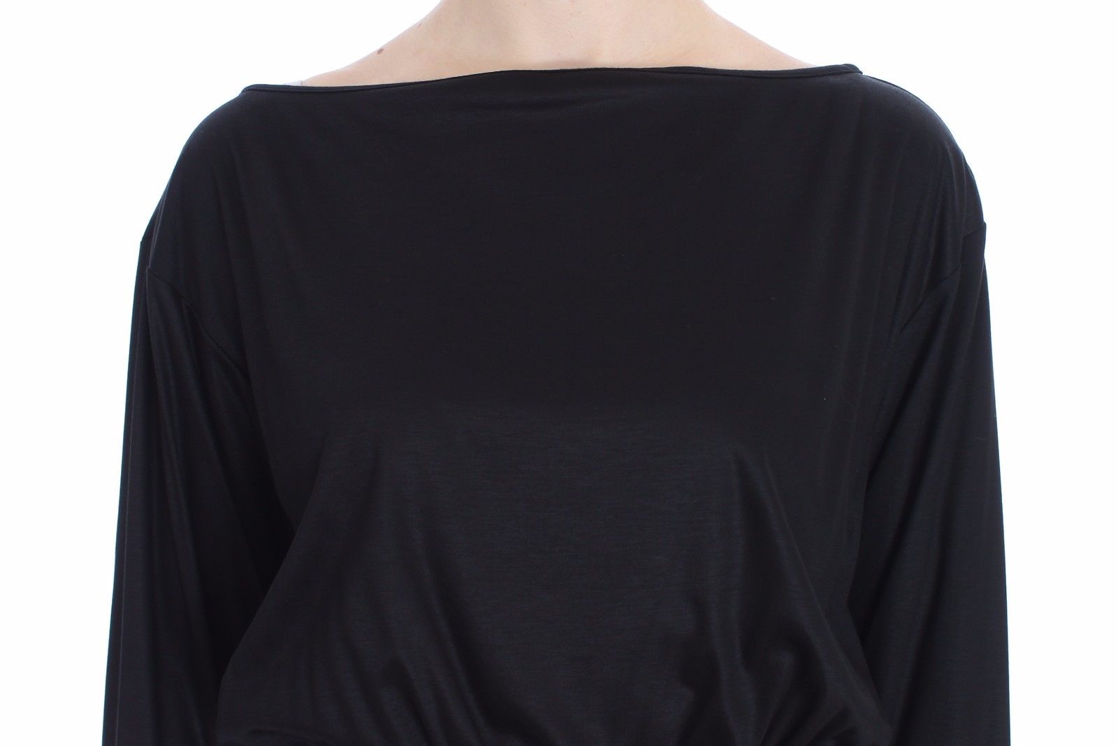 Versace Jeans Black Modal Silk Shift Knee Dress Versace Jeans