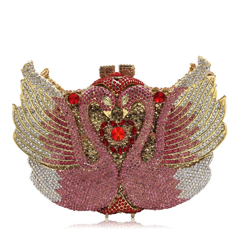 Swan studded diamond dinner bag, banquet dress, full diamond bag eprolo