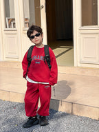 Children's Velvet Sport Suit Two-piece Set LittleYogaSocks