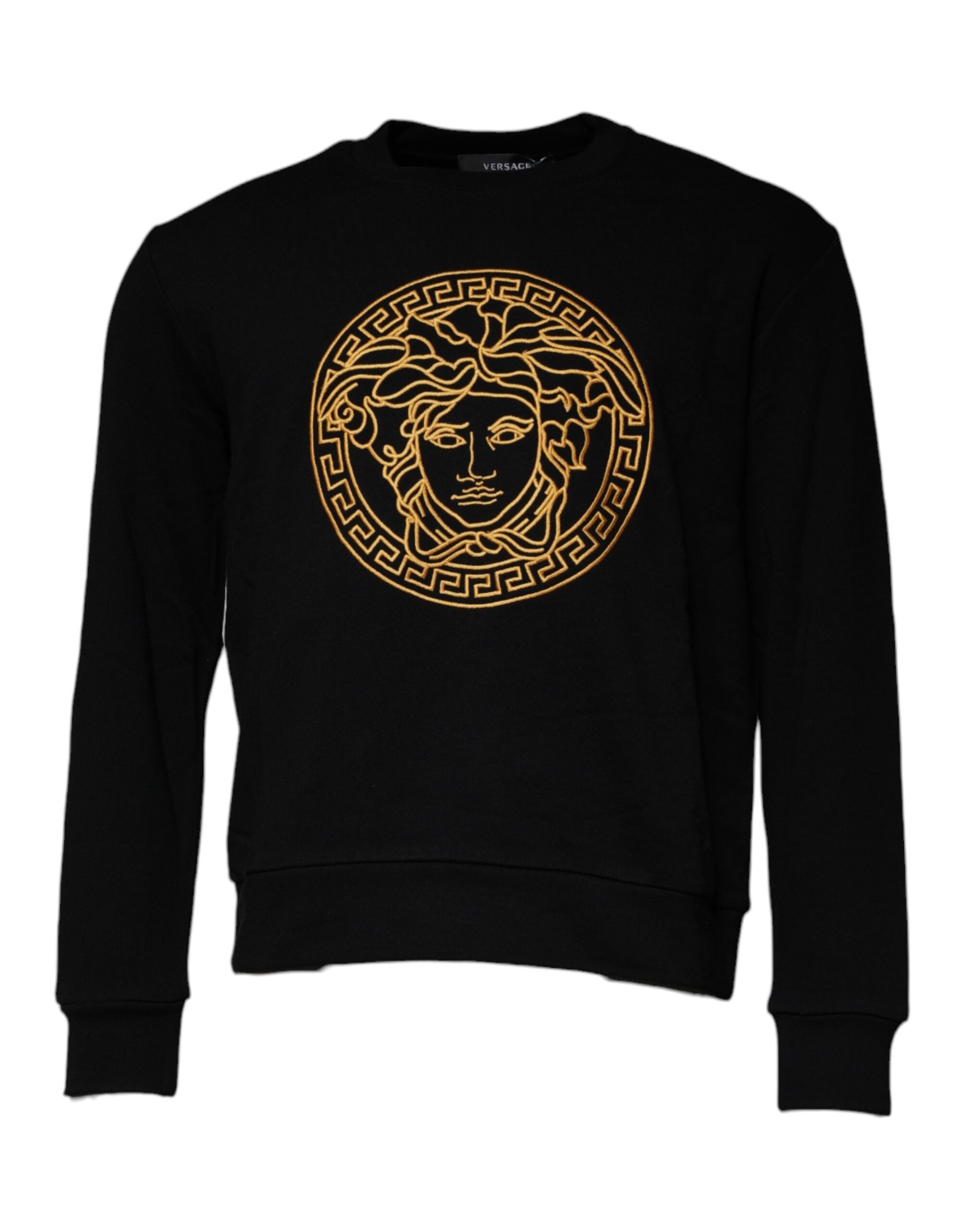 Versace Black Medusa Embroidery Crew Neck Pullover Sweater - VELORIA - Thread of Generations