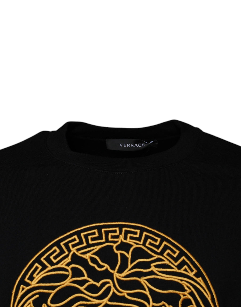 Versace Black Medusa Embroidery Crew Neck Pullover Sweater - VELORIA - Thread of Generations