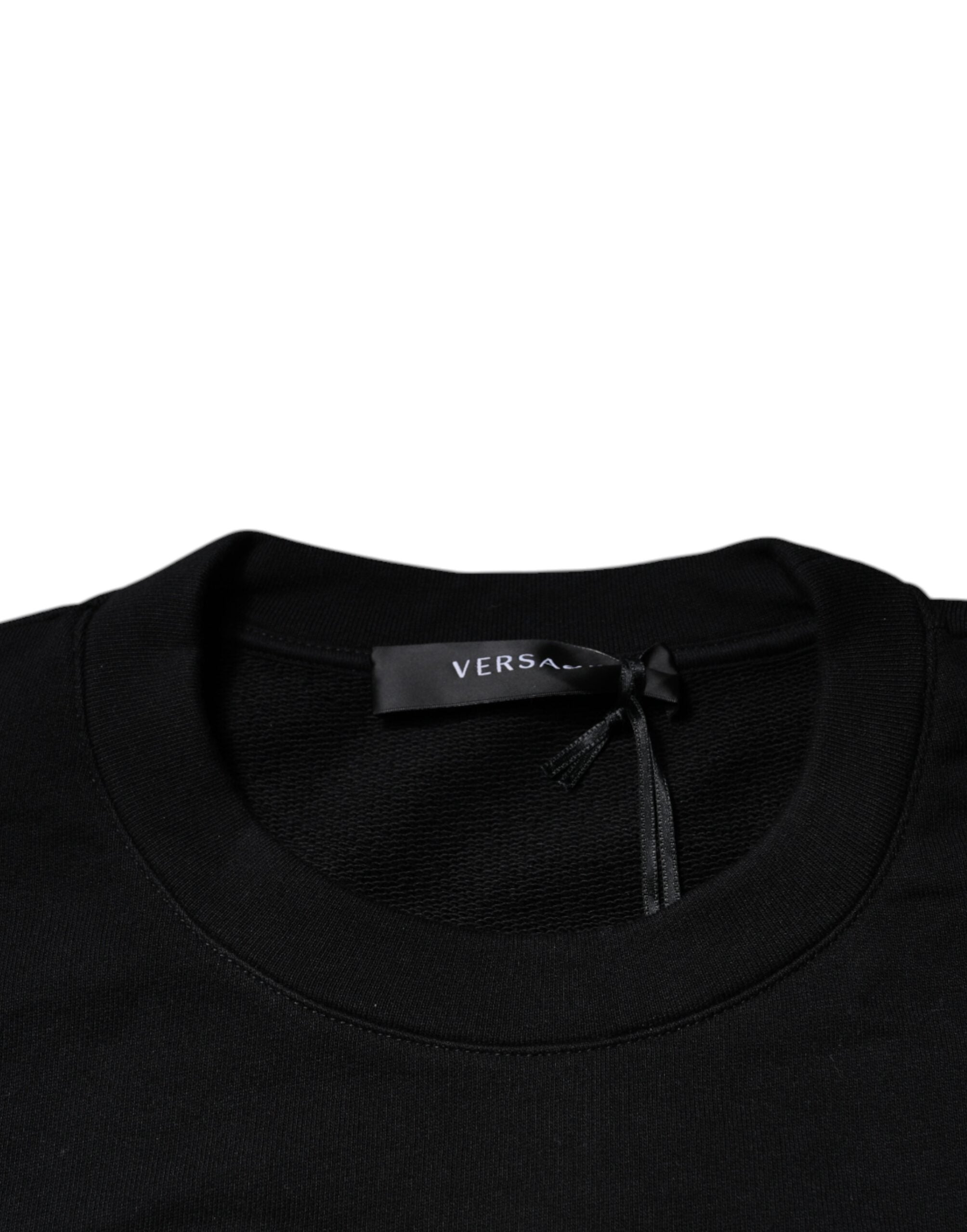 Versace Black Medusa Embroidery Crew Neck Pullover Sweater - VELORIA - Thread of Generations