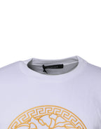 Versace White Medusa Embroidery Crew Neck Pullover Sweater Versace